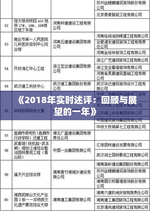 《2018年实时述评：回顾与展望的一年》