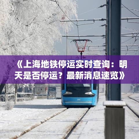 《上海地铁停运实时查询：明天是否停运？最新消息速览》