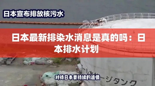 日本最新排染水消息是真的吗：日本排水计划 