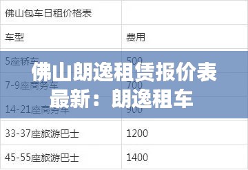 佛山朗逸租赁报价表最新：朗逸租车 
