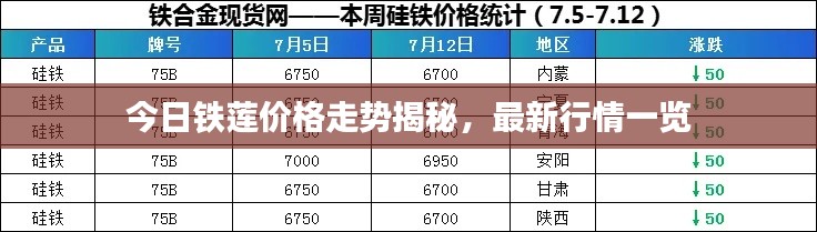 今日铁莲价格走势揭秘，最新行情一览