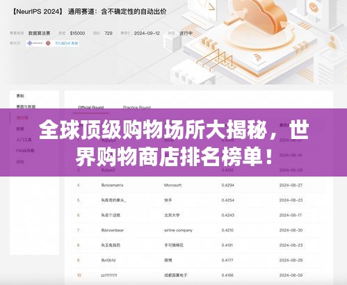全球顶级购物场所大揭秘，世界购物商店排名榜单！