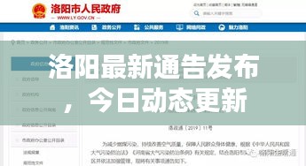 洛阳最新通告发布，今日动态更新