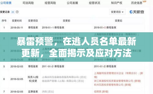 暴雷预警，在逃人员名单最新更新，全面揭示及应对方法