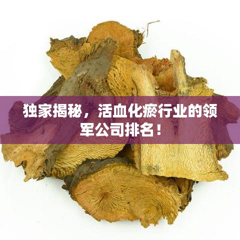 独家揭秘，活血化瘀行业的领军公司排名！