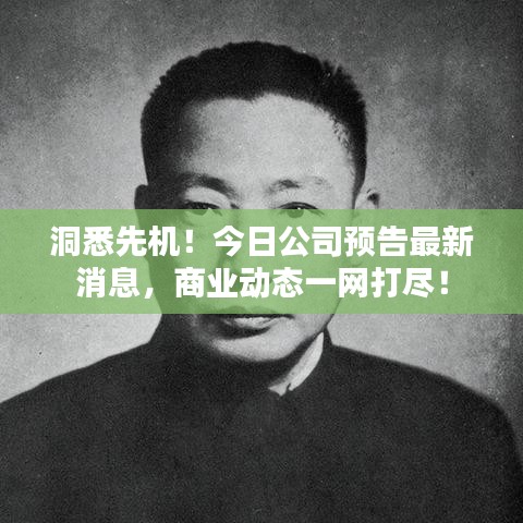洞悉先机！今日公司预告最新消息，商业动态一网打尽！