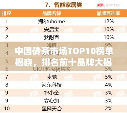 中国砖茶市场TOP10榜单揭晓，排名前十品牌大揭秘！