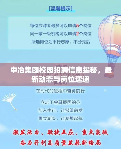 中冶集团校园招聘信息揭秘，最新动态与岗位速递