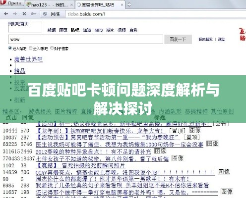 百度贴吧卡顿问题深度解析与解决探讨