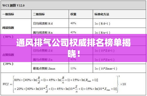通风排气公司权威排名榜单揭晓！