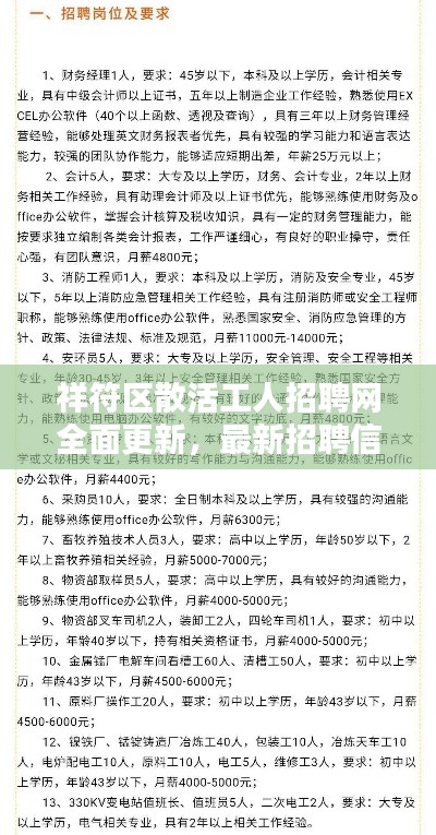 祥符区散活工人招聘网全面更新，最新招聘信息一网打尽