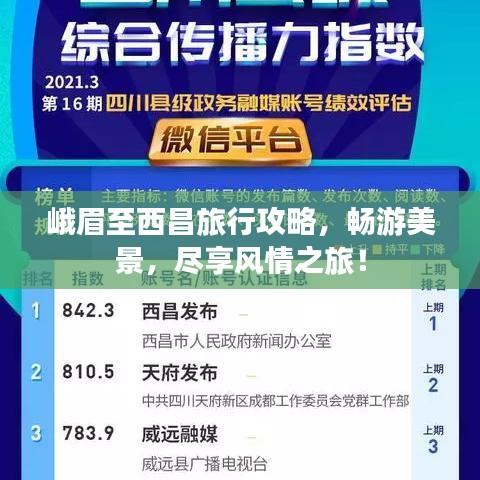 峨眉至西昌旅行攻略，畅游美景，尽享风情之旅！
