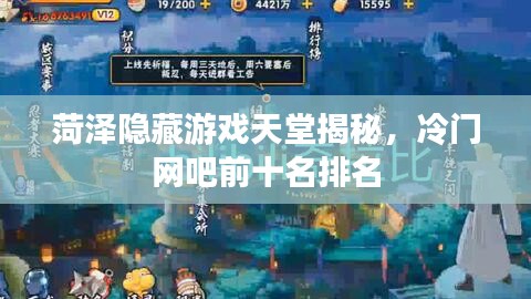 菏泽隐藏游戏天堂揭秘，冷门网吧前十名排名