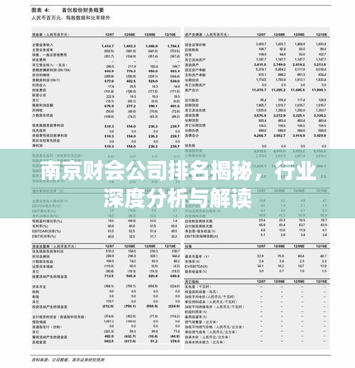 南京财会公司排名揭秘，行业深度分析与解读