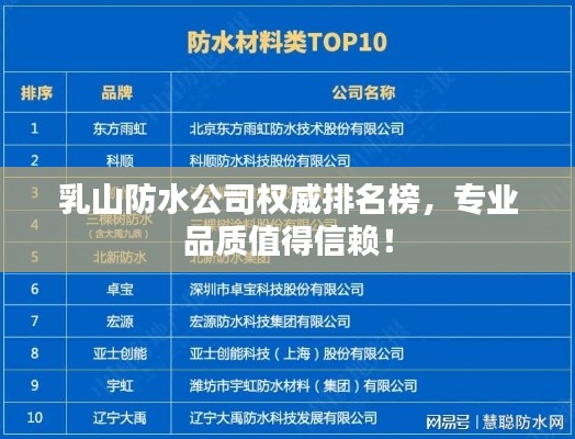 乳山防水公司权威排名榜，专业品质值得信赖！