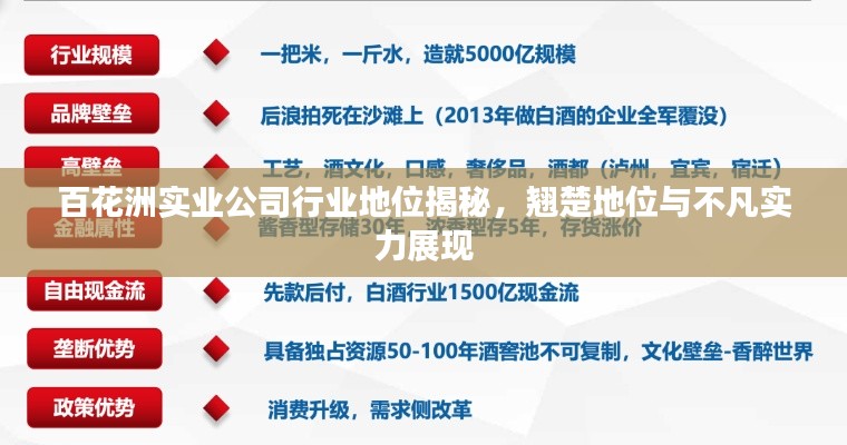 百花洲实业公司行业地位揭秘，翘楚地位与不凡实力展现