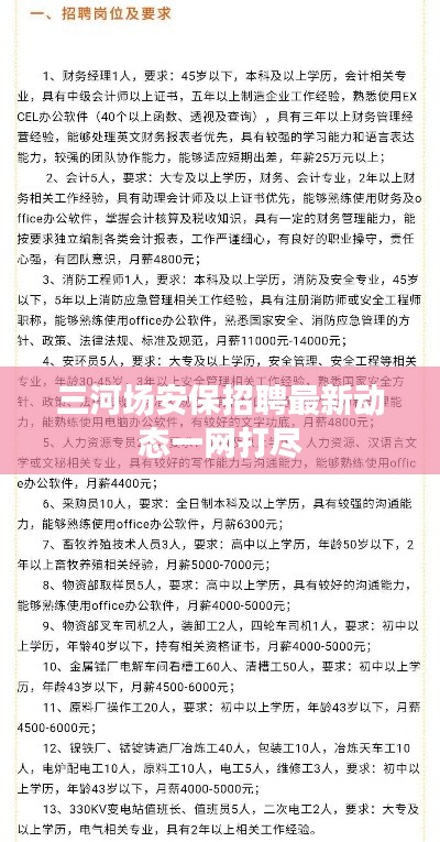 三河场安保招聘最新动态一网打尽