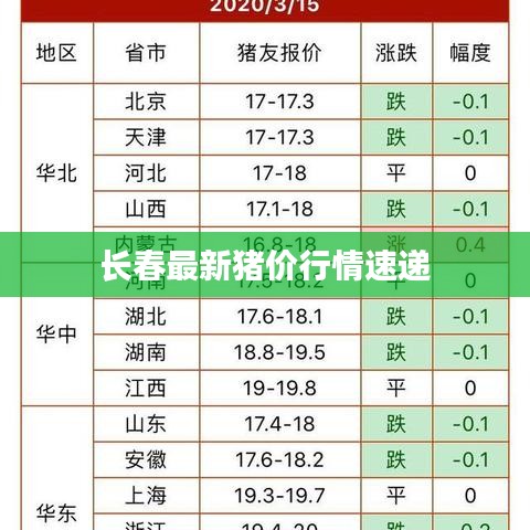 长春最新猪价行情速递