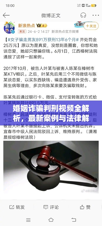 婚姻诈骗判刑视频全解析，最新案例与法律解读
