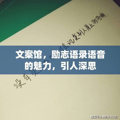 文案馆，励志语录语音的魅力，引人深思