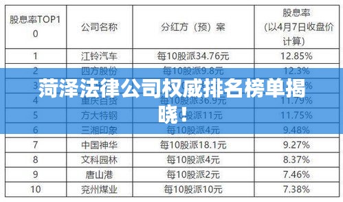 菏泽法律公司权威排名榜单揭晓！