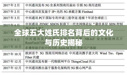 全球五大姓氏排名背后的文化与历史揭秘