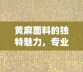 黄麻面料的独特魅力，专业解析，让您全面了解其独特之处！