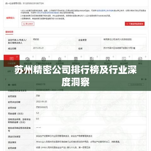 苏州精密公司排行榜及行业深度洞察