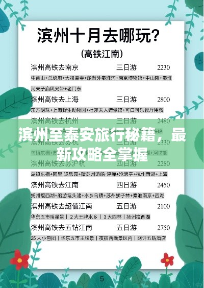 滨州至泰安旅行秘籍，最新攻略全掌握