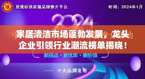 家居清洁市场蓬勃发展，龙头企业引领行业潮流榜单揭晓！